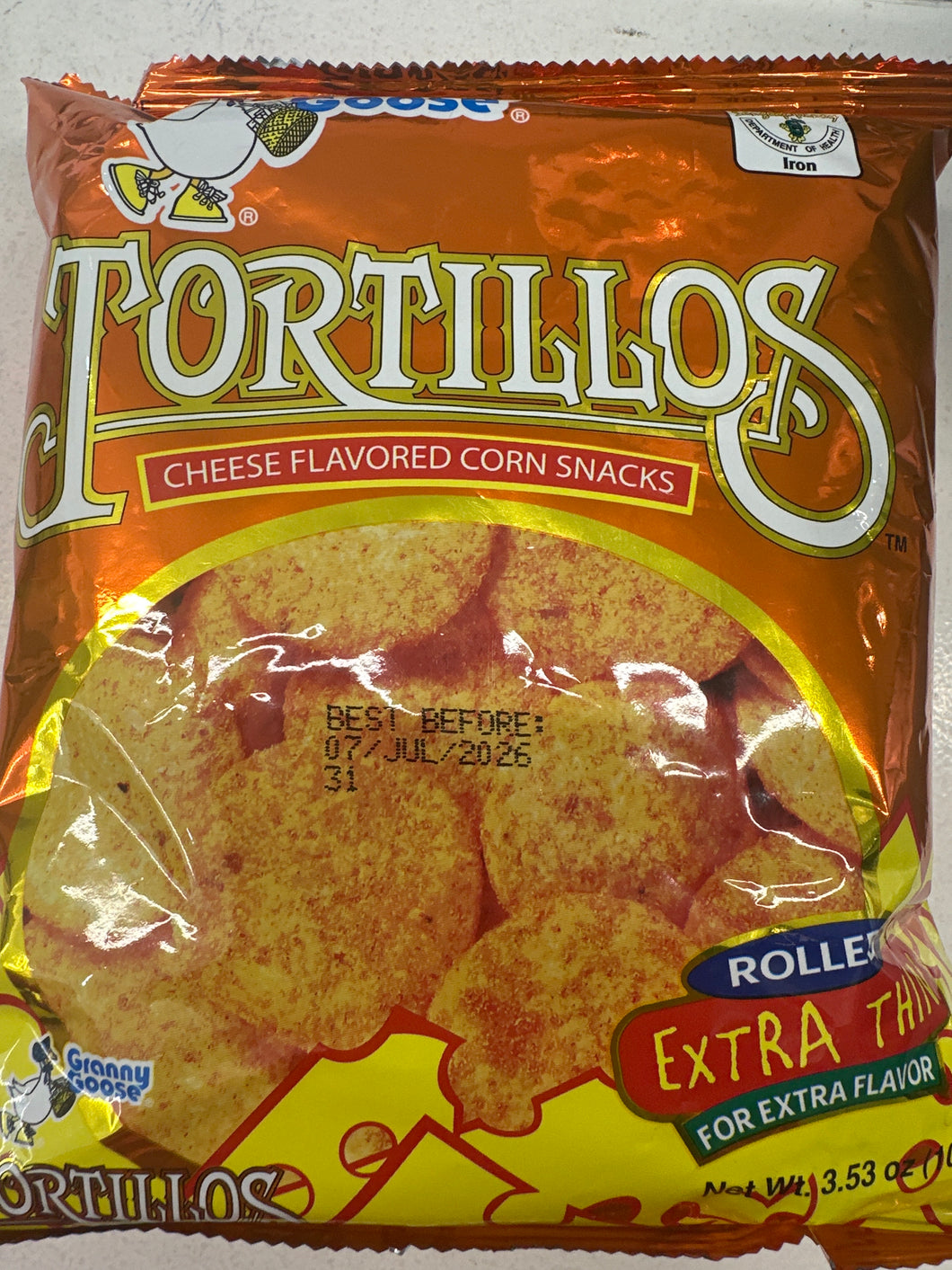 Granny Goose Tortillos cheese 100g